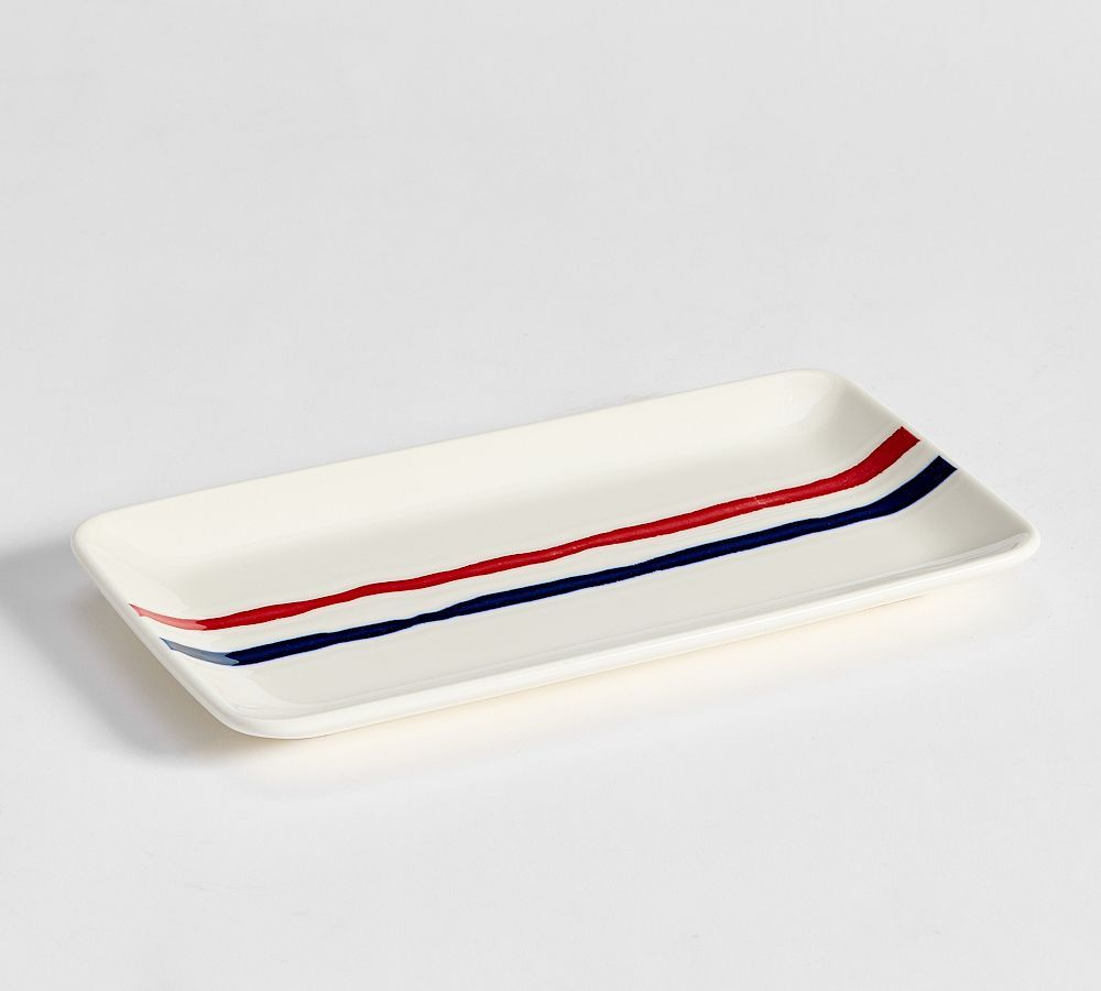 Patriotic Stripe Stoneware Serving Platter | Pottery Barn (US)