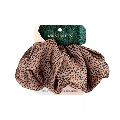 Kristin Ess The Oversized Satin Scrunchie, Cheetah (Pack-1) | Amazon (US)