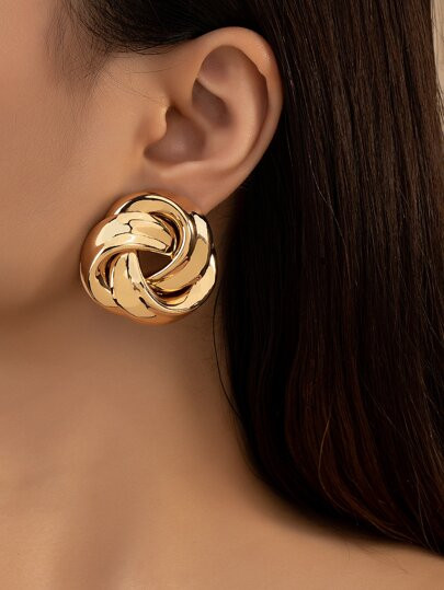 Twist Design Stud Earrings | SHEIN UK | SHEIN
