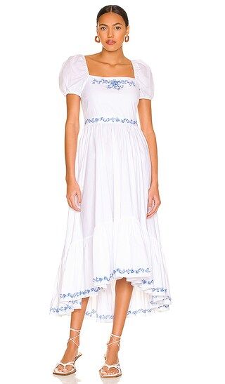 Hayden Dress in White & Blue Embroidery | Revolve Clothing (Global)