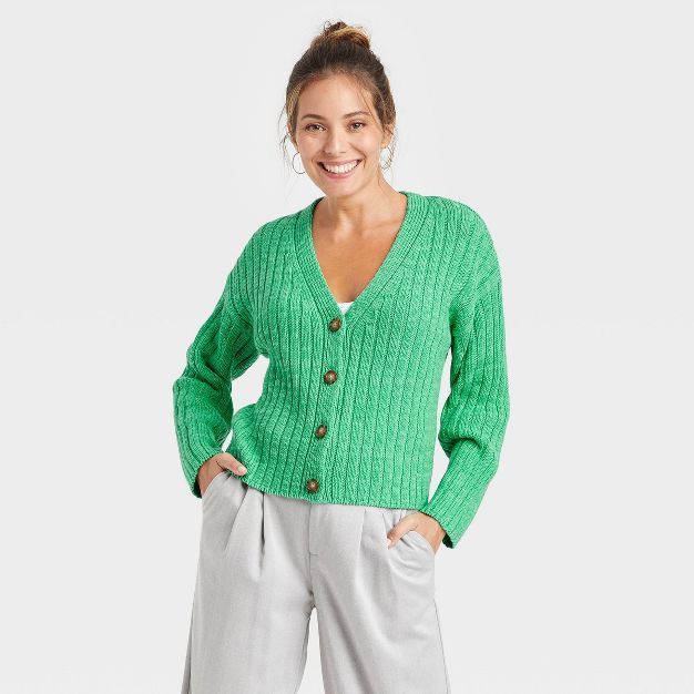 Women's Ribbed Cardigan - A New Day™ | Target