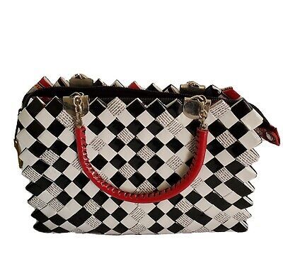Vintage Nahui Ollin Handbag checkers black and White | eBay UK
