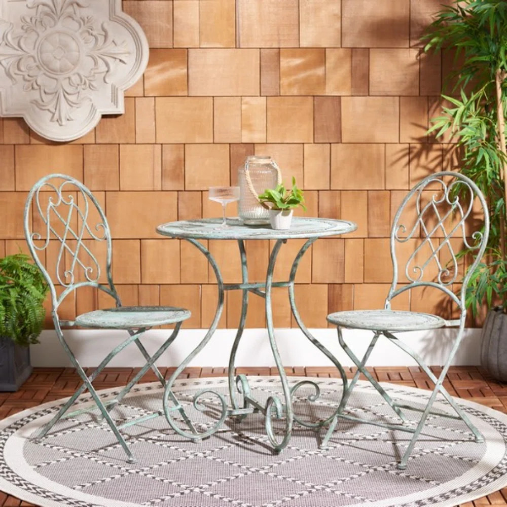 Craciuna 2 - Person Round Outdoor Dining Set | Wayfair North America