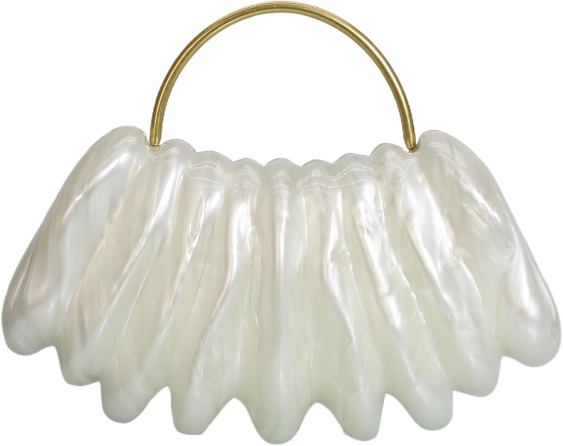 Women Acrylic Shell Shaped Clutch Luxury Marble Acrylic Evening Handbag Unique Chain Shoulder Bag... | Amazon (US)