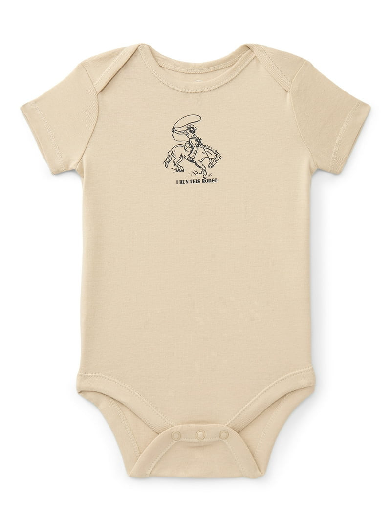 Wonder Nation Baby Boys Cotton Lap Shoulder Bodysuit, Sizes 0M-24M | Walmart (US)