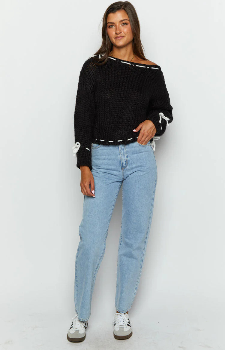 Bea Black Sweater | Beginning Boutique (US)