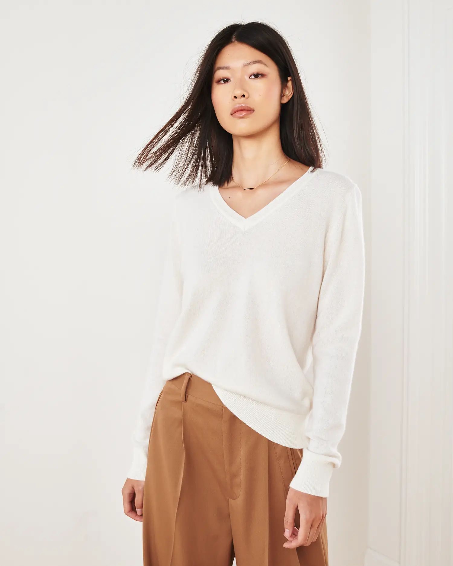 Mongolian Cashmere V-Neck Sweater | Quince