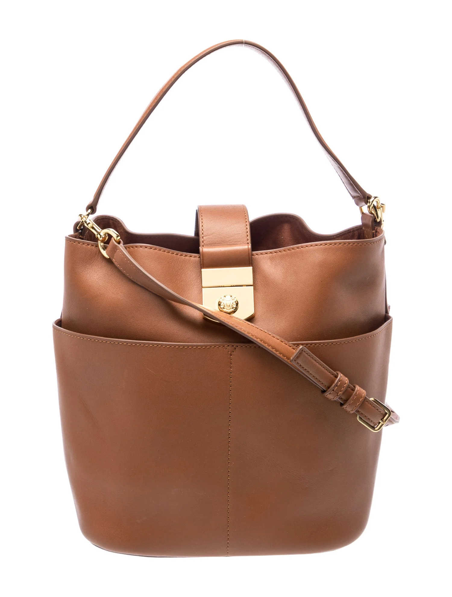 Veronica Beard Leather Bucket Bag | The RealReal