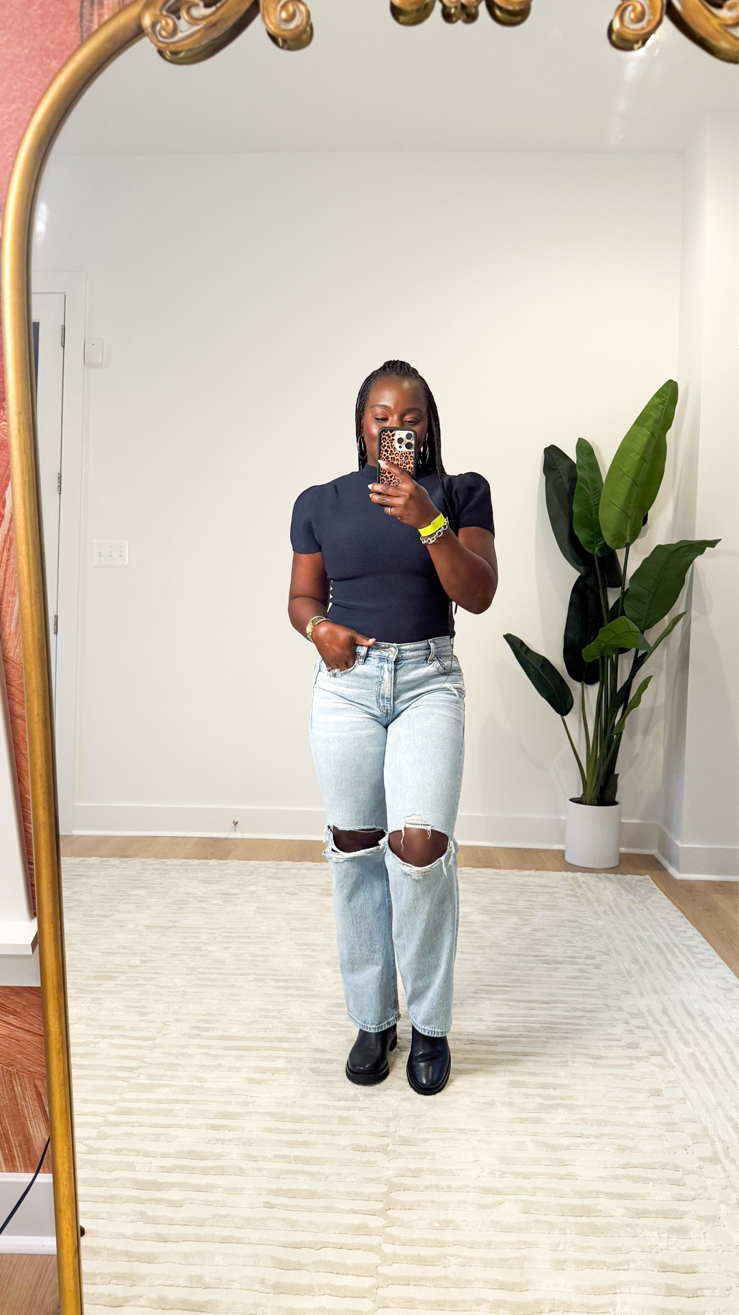 I really love this Zara pinched sleeve top. It’s thick enough for fall and fits really good. It sort of stretches. I have on a small here. I also live the American Eagle jeans I paired the look with. They have some stretch in them and are so cute! I’m wearing a size 2R. Since I went to a winery I wore the Chelsea boots from Cole Haan. Super comfy. Fall look, fall outfit, boots, sweater weather, Zara 

#LTKFindsUnder50 #LTKFindsUnder100 #LTKShoeCrush