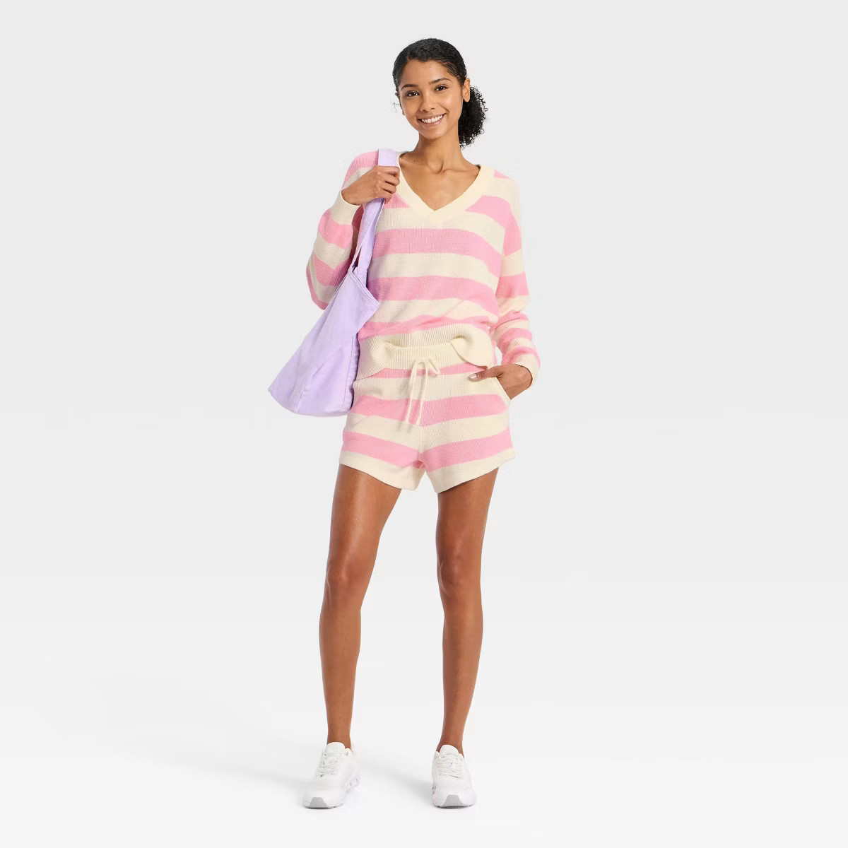 Women's Striped V-Neck Sweater Top - JoyLab™ | Target