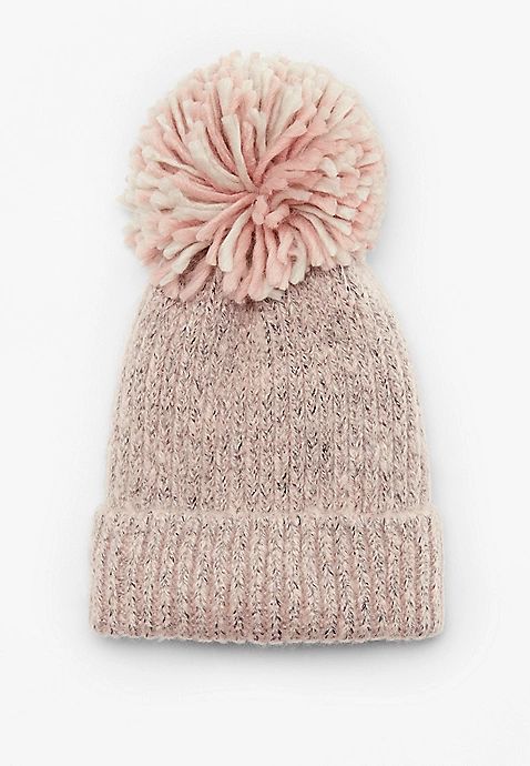 Pink Marbled Pom Beanie | Maurices