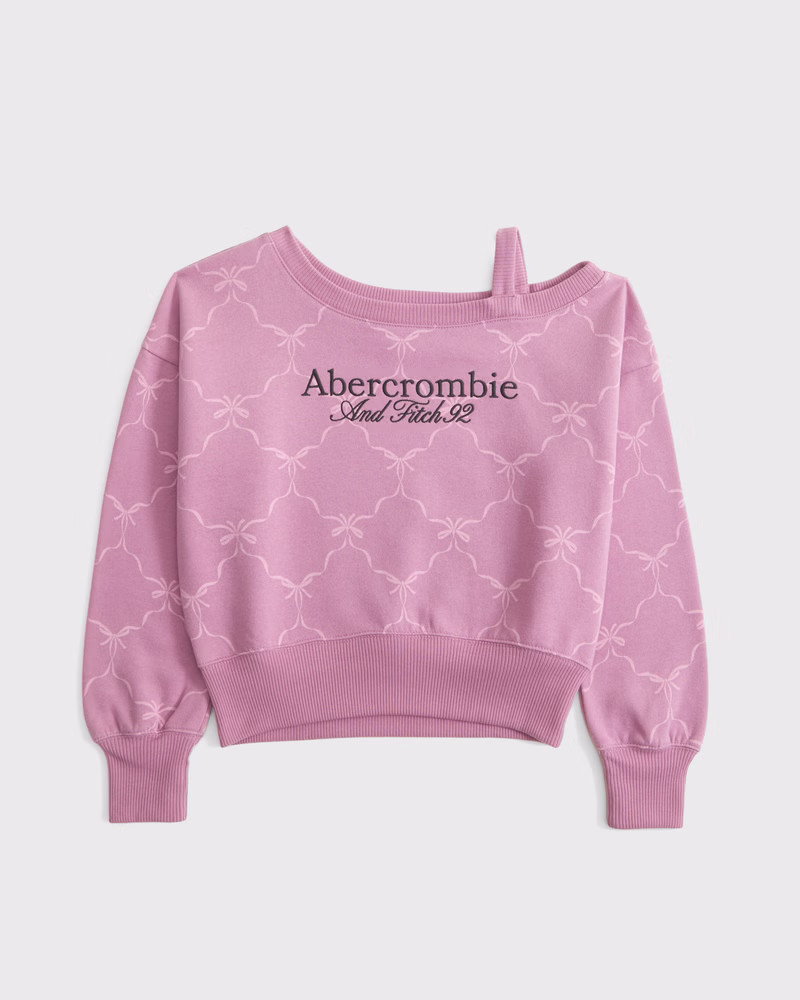 graphic logo off-the-shoulder sweatshirt | Abercrombie & Fitch (US)