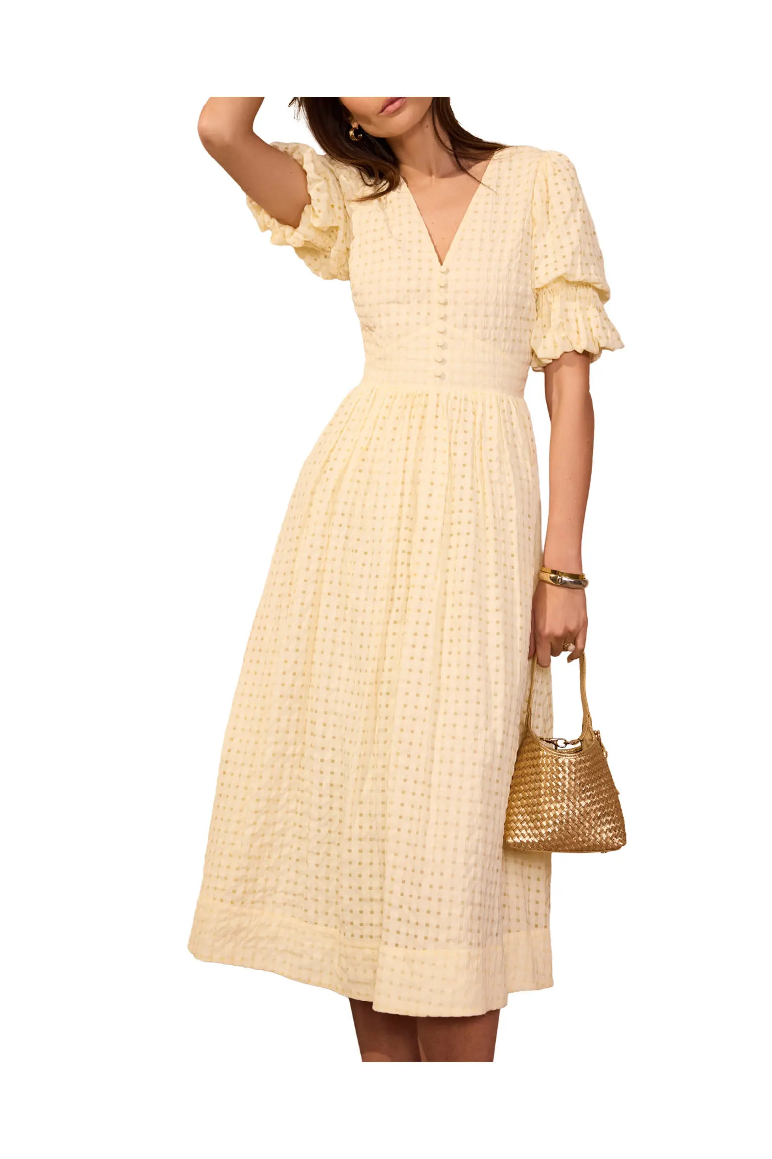 Checked Midi Dress (Women) | Nordstrom | Nordstrom