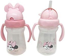 Disney Cudlie Minnie Mouse Baby Girl 2 Pack of 6 Oz Sippers Handles Pop Up Straw Character Molded... | Amazon (US)