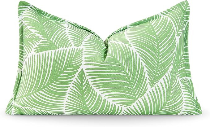 Hofdeco Premium Coastal Patio Indoor Outdoor Lumbar Pillow Cover Only, 12"x20" Water Resistant fo... | Amazon (US)