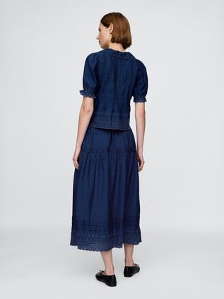 Gap × DÔEN Eyelet Midi Skirt | Gap (US)