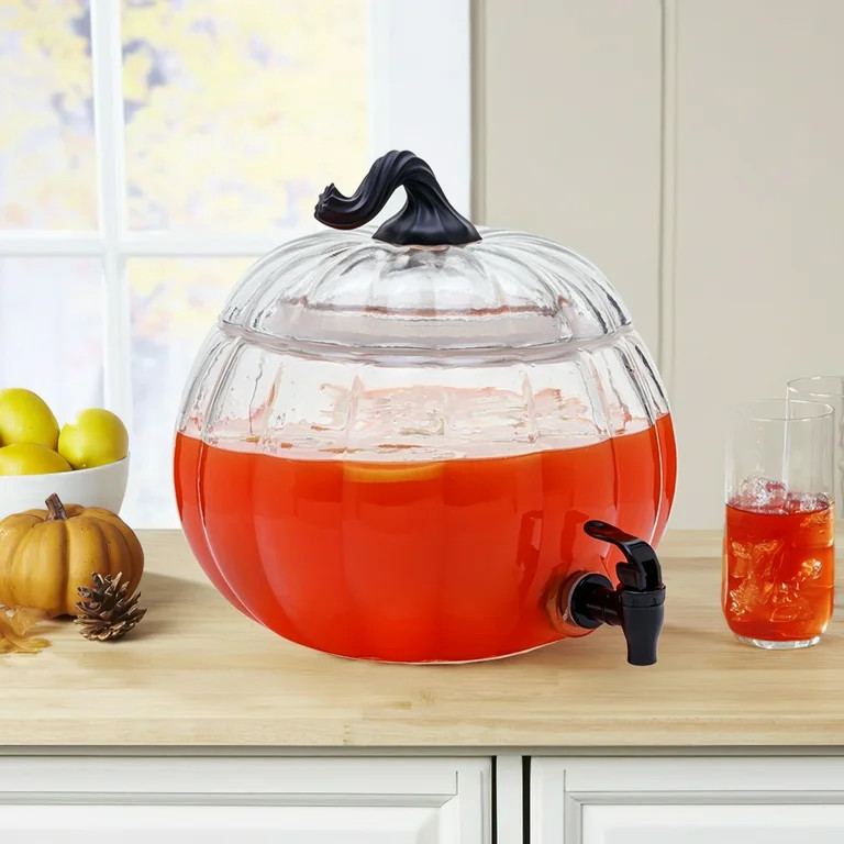 Way to Celebrate Clear Glass Pumpkin Beverage Dispenser - Walmart.com | Walmart (US)