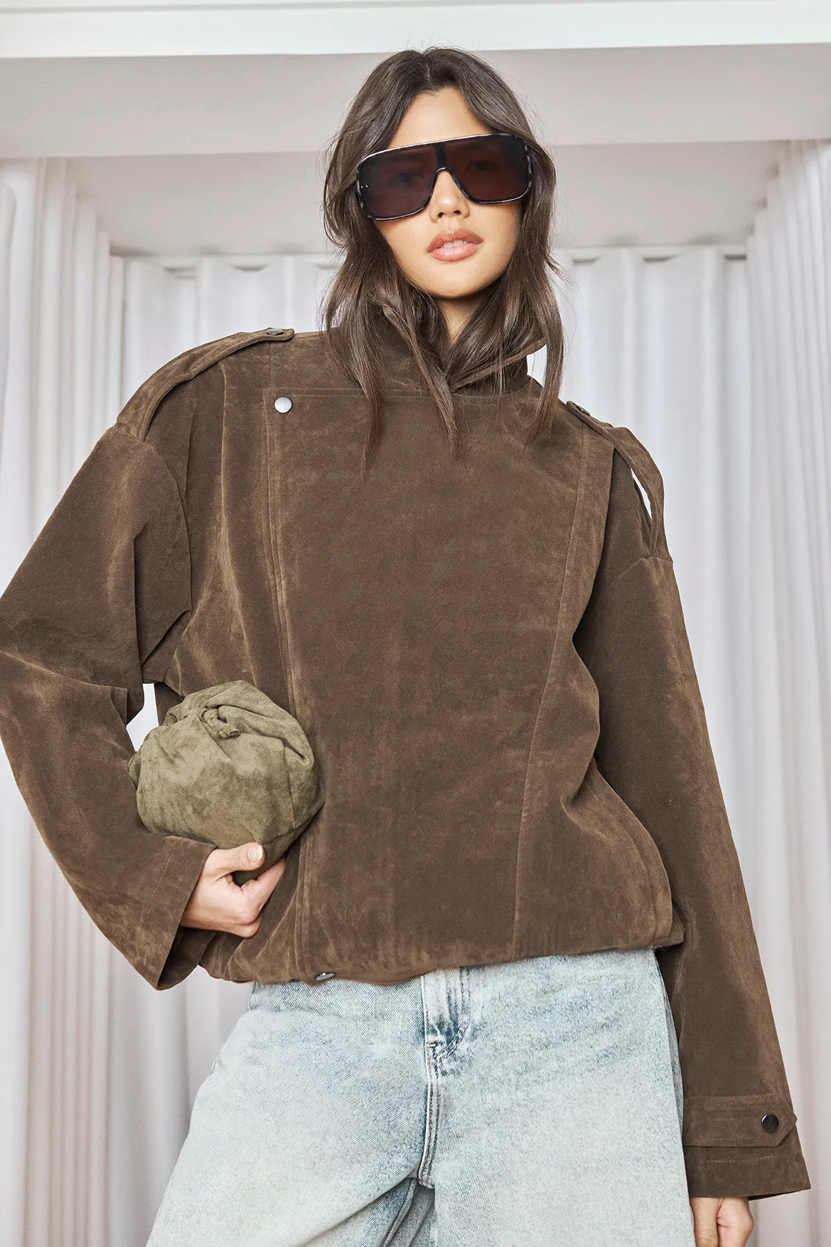 Oversized Faux Suede Biker Jacket | Boohoo.com (UK & IE)