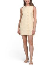 Linen Blend Sleeveless Scalloped Mini Dress | TJ Maxx