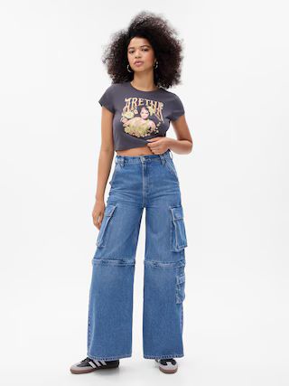 Sky High Rise Wide Baggy Cargo Jeans | Gap (US)