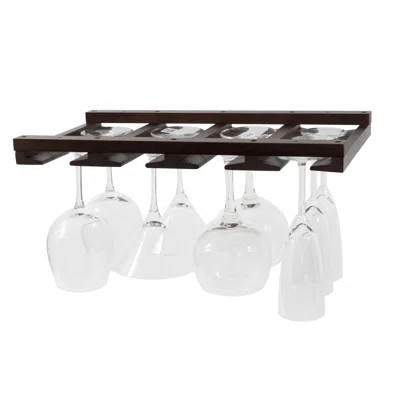 Adreon Solid Wood Hanging Wine Glass Rack in Chestnut | Wayfair North America