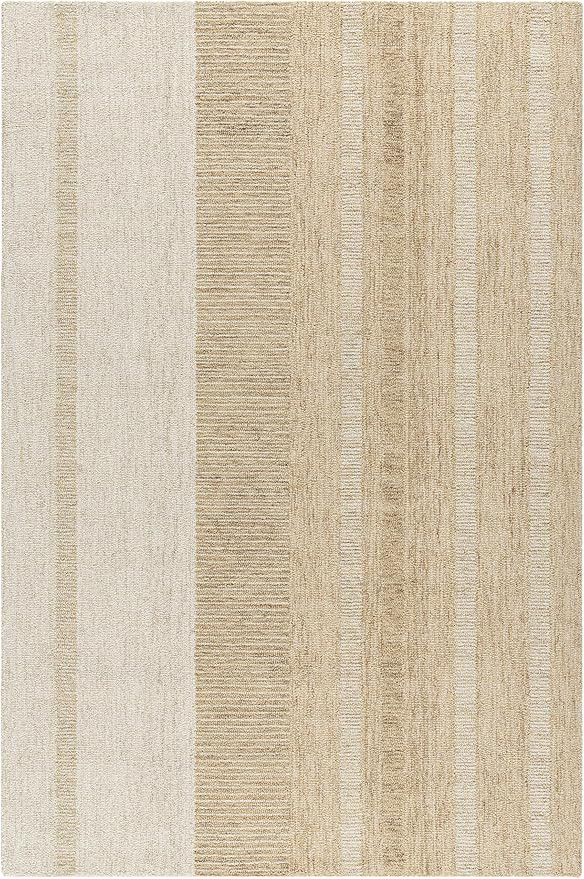 Hauteloom Yoyko Wool Living Room, Bedroom Area Rug - Bohemian, Transitional - Tan, Ash, Pearl - 5... | Amazon (US)