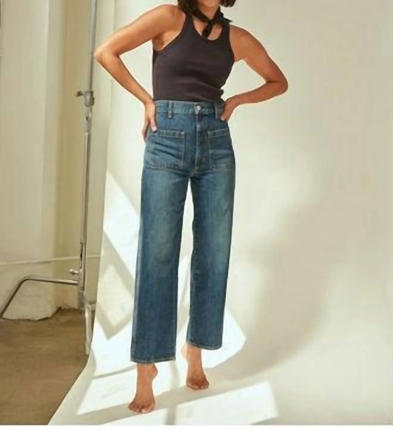 Patch Pocket Jeans In Eternal Blue | Shop Simon
