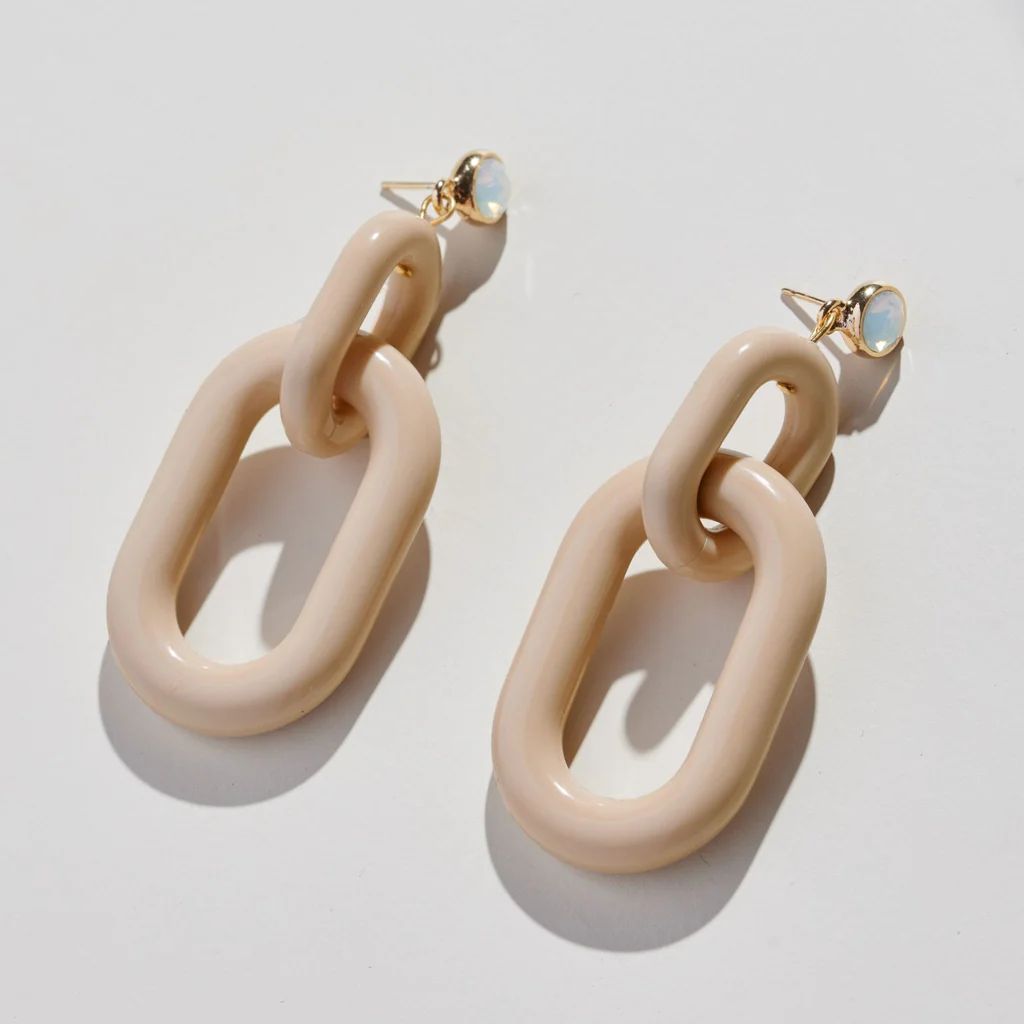 Natural Bianca Acrylic Statement Earrings | Nickel and Suede