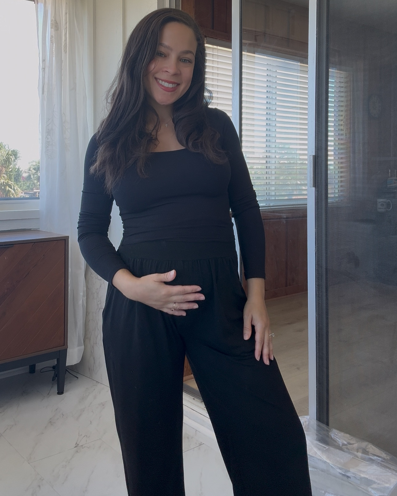 Comfy and cute maternity look! These are THE BEST PANTS they even fit me when I’m normal weight and literally stretch out to fit me until I’m 9 months pregnant. I wore them last time I was pregnant and also postpartum! Sharing again bc they’re marked down!

#LTKFindsUnder50 #LTKBaby #LTKBump