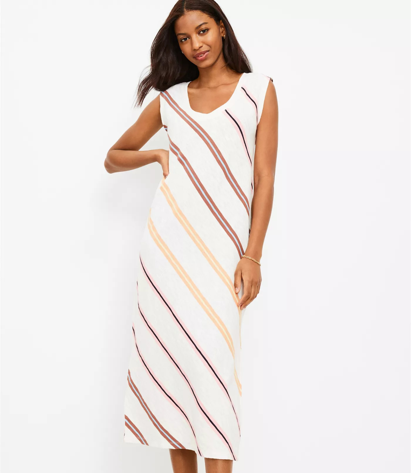 Lou & Grey Softserve Slub Midi Tee Dress | LOFT | LOFT