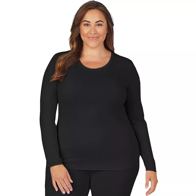 Plus Size Cuddl Duds® Under Scrubs Crewneck Top, Women's, Size: 1XL, Black | Kohl's