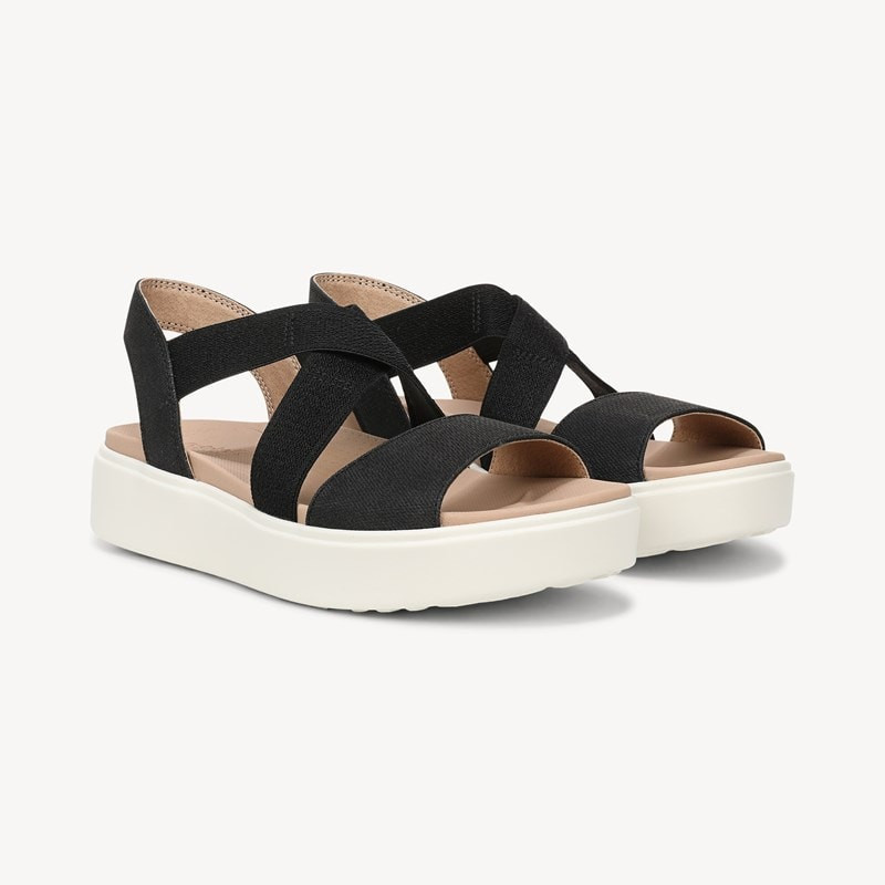 Dr. Scholl's Women's Madison Cloud Ease Platform Sandal Black Faux Leather DRSCH 8.5 M | Dr. Scholls