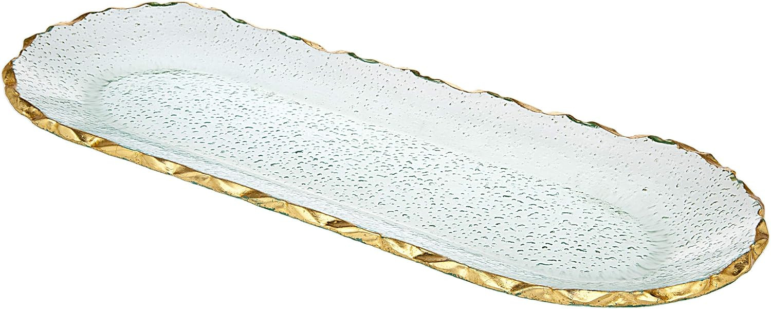 Godinger Harper Oval Serving Tray Platter - Gold Trimmed | Amazon (US)