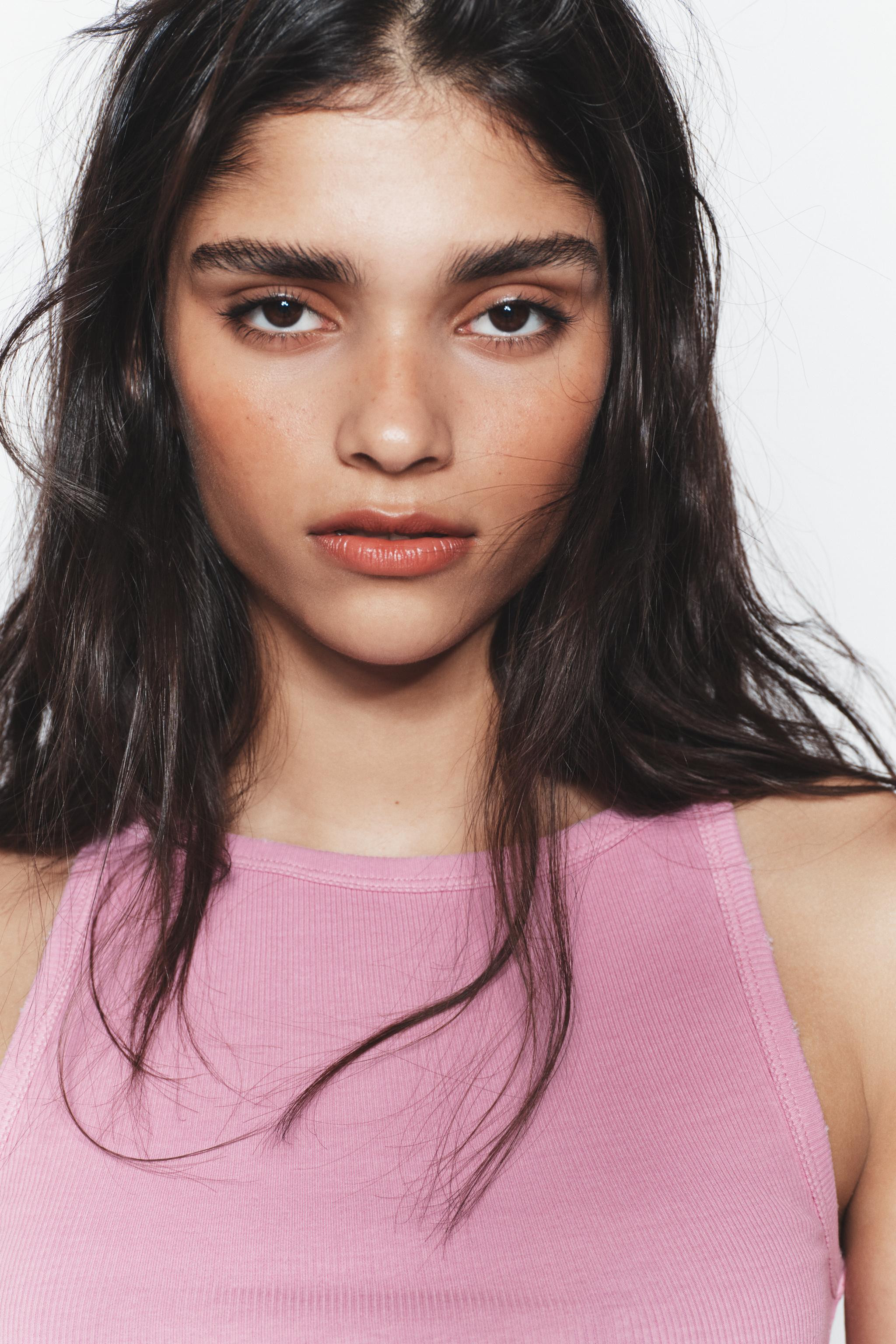 WASHED EFFECT RIB HALTER TOP | Zara Canada