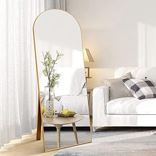 CONGUILIAO 65''x22'' Full Length Mirror, Arched Mirror, Floor Mirror with Stand, Full Body Mirror, W | Amazon (US)