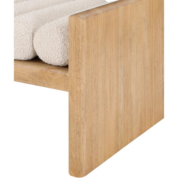 Boucle Fabric Wood Bench | Wayfair North America