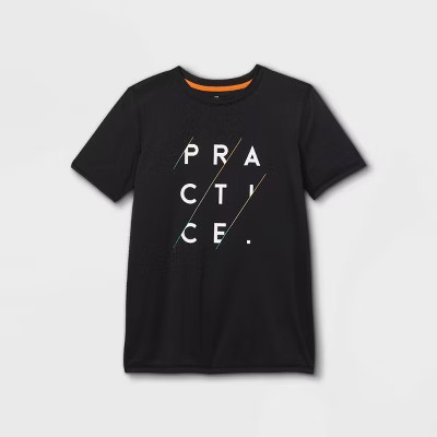 Boys' Short Sleeve 'Practice Progress' Graphic T-Shirt - All in Motion™ Black | Target
