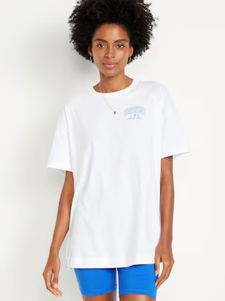 Oversized EveryWear Graphic Tunic T-Shirt | Old Navy (US)