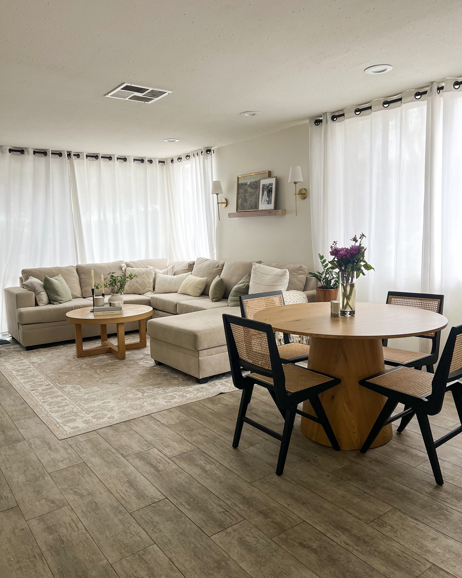 Organic modern home decor, neutral living room, wood dining table 

#LTKHome