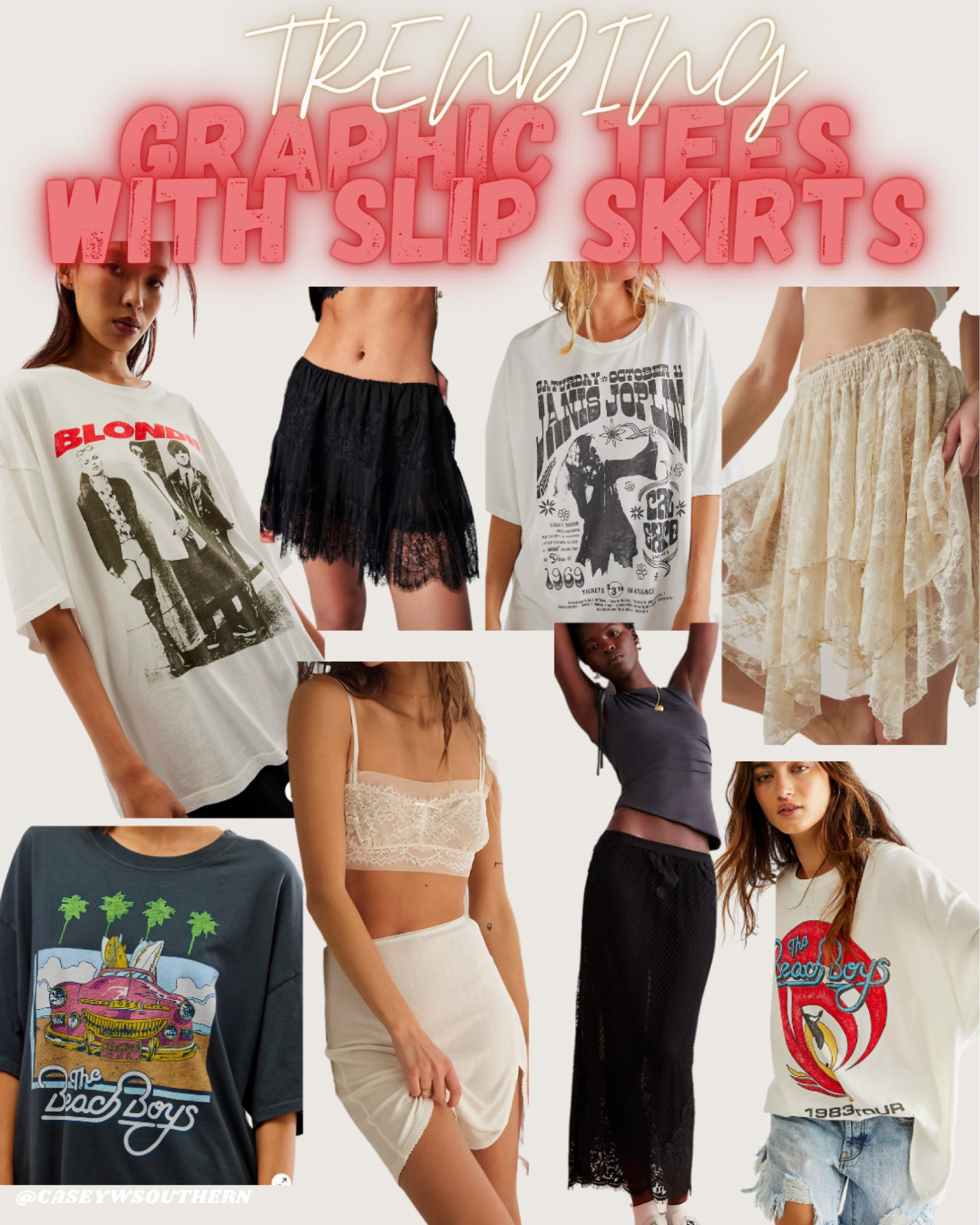 Styling graphic tees with a slip skirt under is trending. It’s such a cute look with elevating the graphic tee! I grabbed the little black lace one! 

#LTKSeasonal #LTKGiftGuide #LTKstyletip