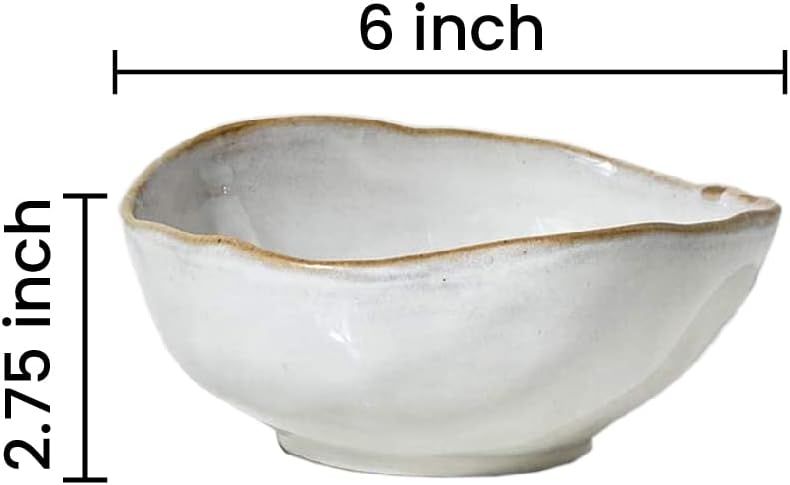 Serene Spaces Living Large Free-Form Edge Glazed Ceramic Bowl, Centerpiece for Vintage Weddings, ... | Amazon (US)