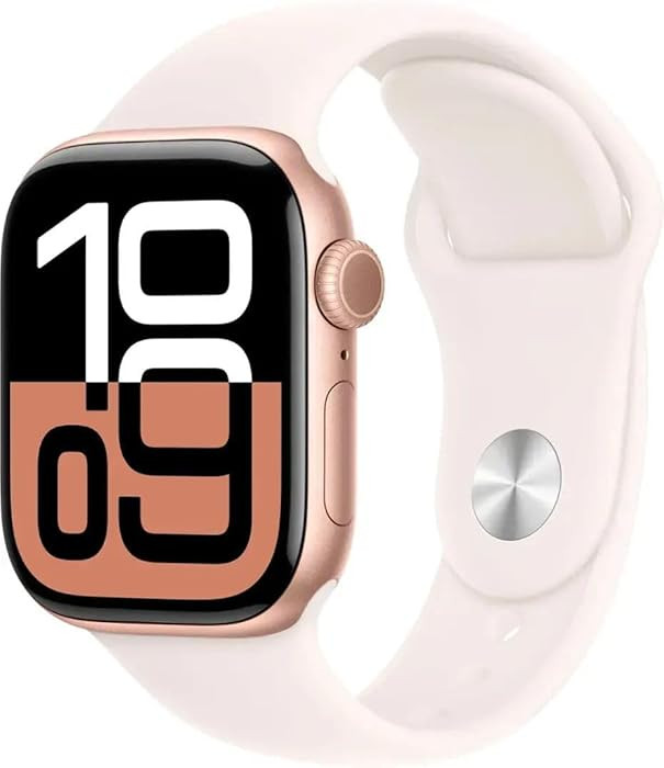 Apple Watch Series 10 [GPS + Cellular, 42mm] - Rose Gold Aluminum Case with Light Blush Sport Ban... | Amazon (CA)