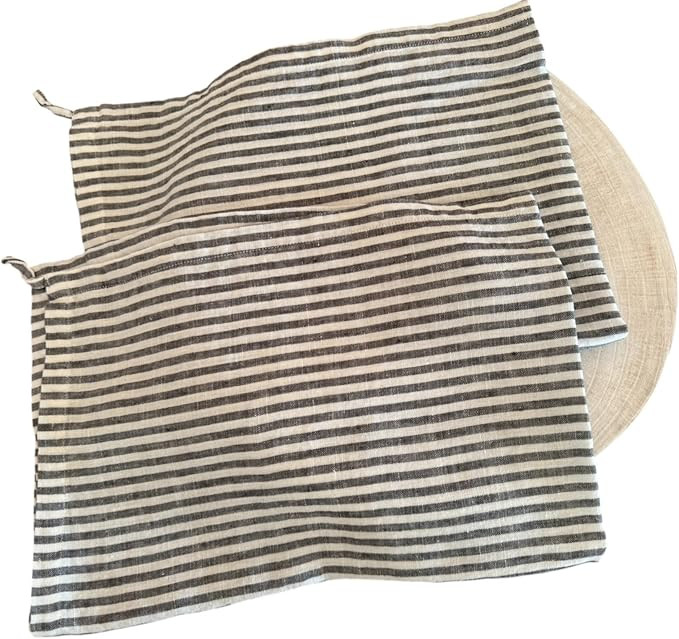 Eight Owls Stonewashed Linen Kitchen Dish Towels - 20 x 27 inch – 100% Pure Linen Tea Towel/Han... | Amazon (US)