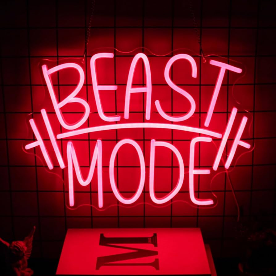 Beast Mode Neon Signs for Wall Decor Red Letter LED Neon Light Gym Neon Sign Barbell LED Neon Lig... | Amazon (US)