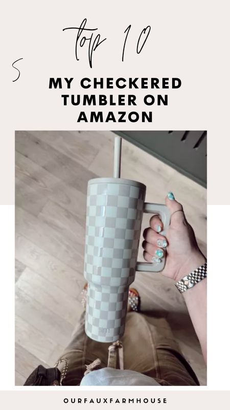 Cute Simple Modern checkered tumbler I got from Amazon!! 