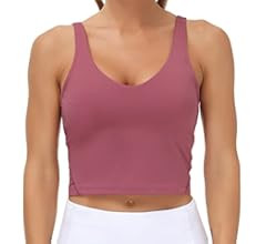 Women’s Longline Sports Bra Wirefree Padded Medium Support Yoga Bras Gym Running Workout Tank T... | Amazon (US)