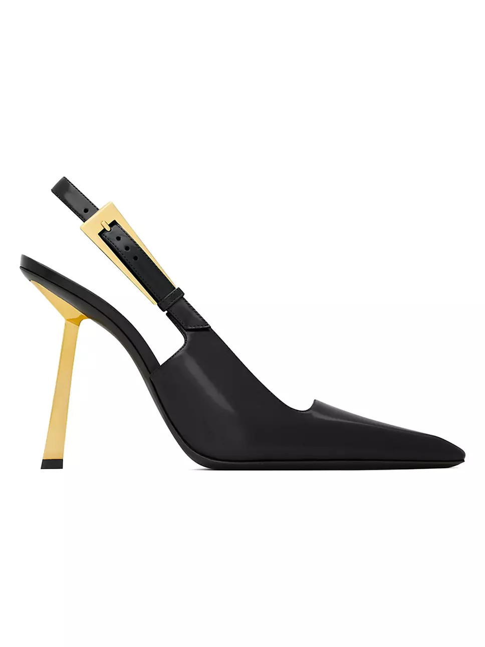 Saint Laurent Lee Slingback Pumps In Glazed Leather | Saks Fifth Avenue