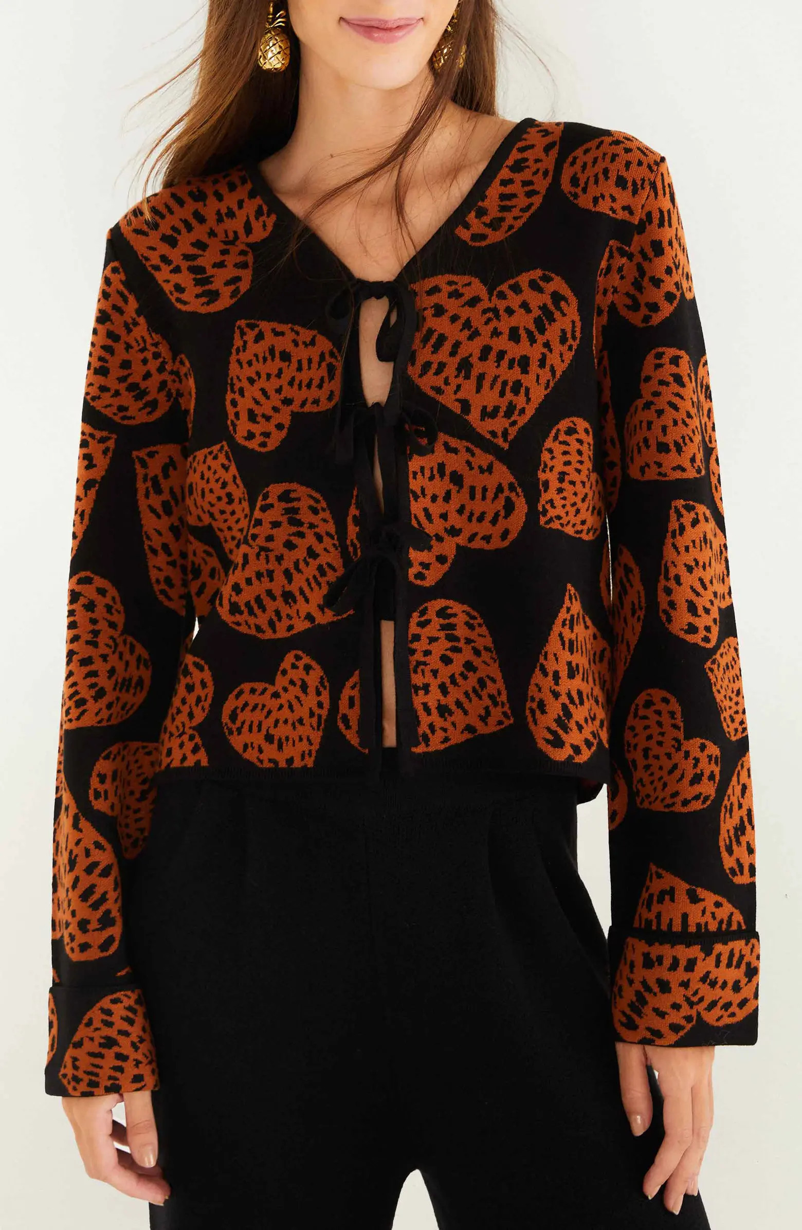 Leopard Hearts Jacquard Cardigan | Nordstrom