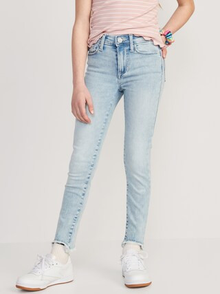 High-Waisted Rockstar 360° Stretch Frayed-Hem Super Skinny Jeggings for Girls | Old Navy (US)