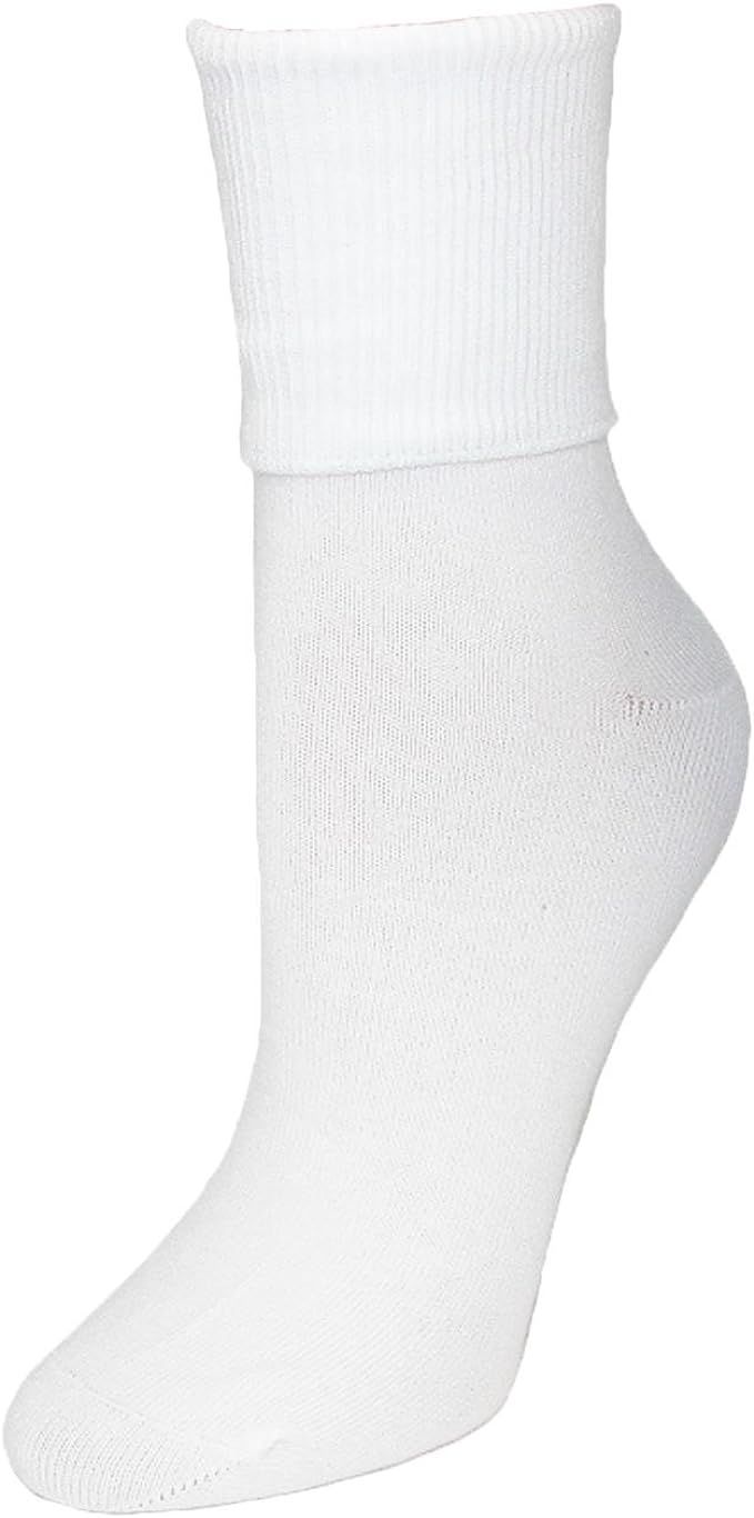 Jefferies Socks Women's Plus Size Cotton Turn Cuff Sock | Amazon (US)